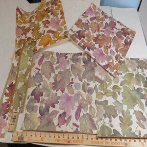 Leaves Wallpaper Samples (4) pgs 17x15"  (7) Sample Boarders (not laminated)